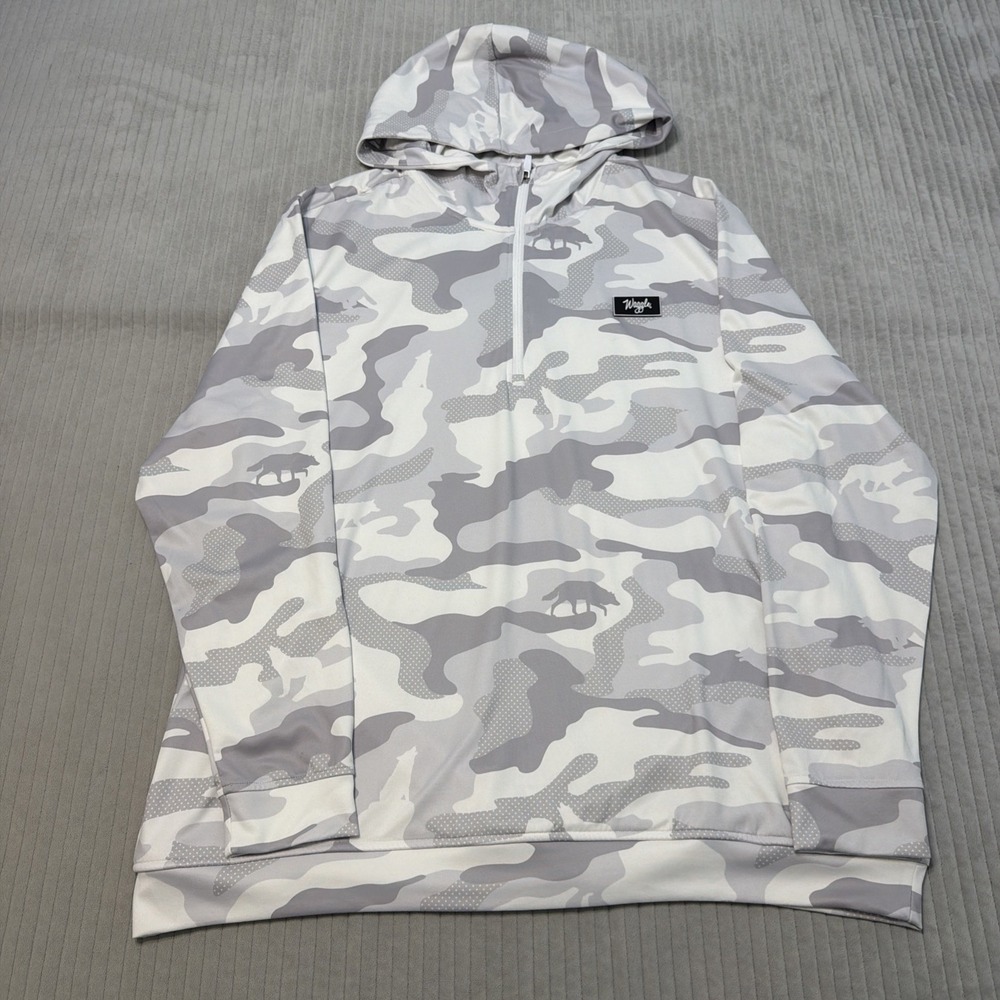 Waggle Golf The Grizz Performance Hoodie Size 3XL Black Camo 1/4 Zip Pullover